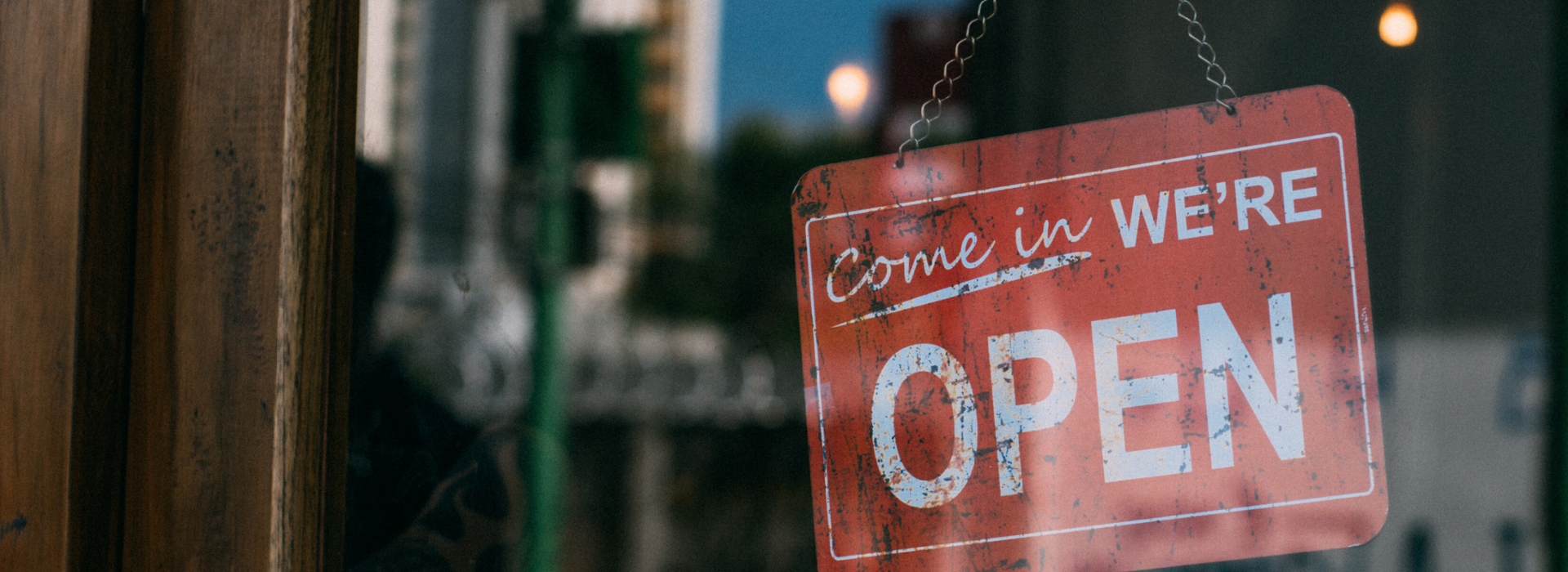 Open sign in door