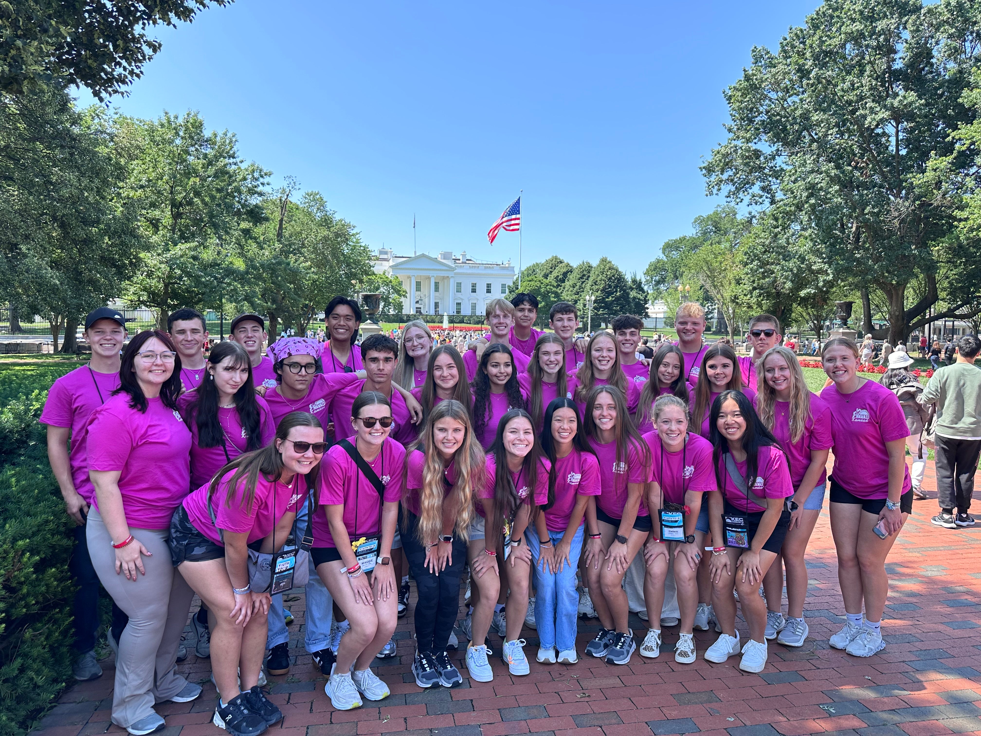 students posing in front of the White House