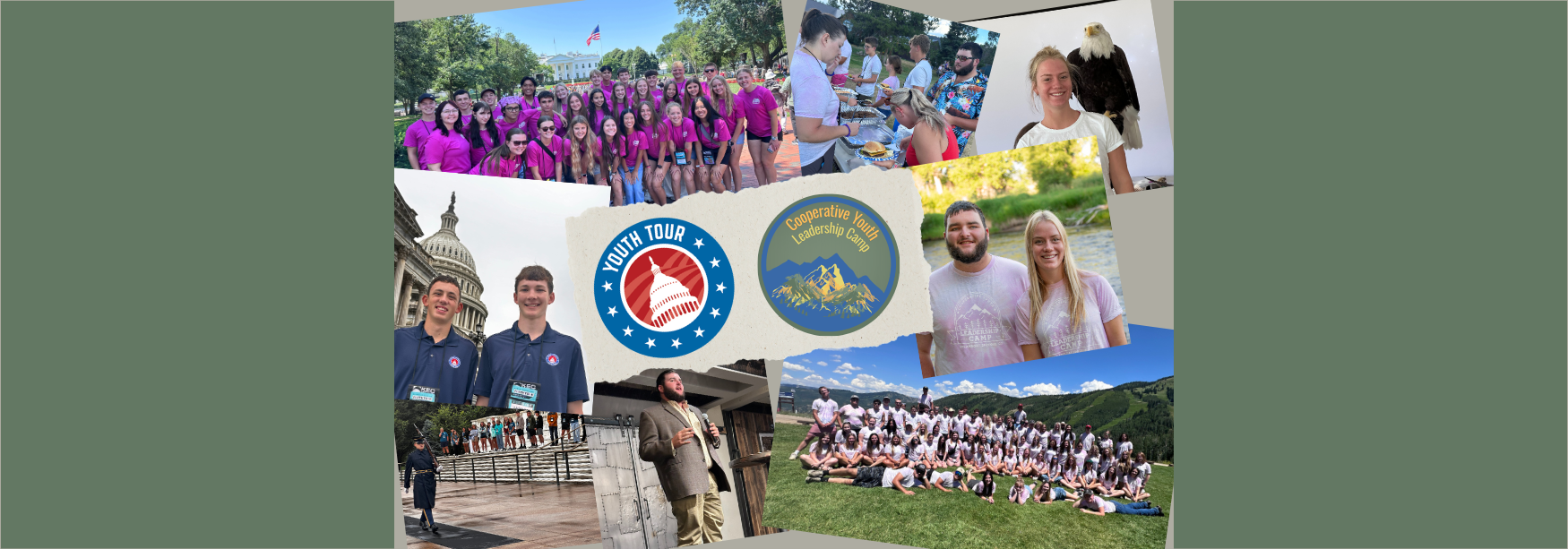 collection of photos from youth tour and leadership camp