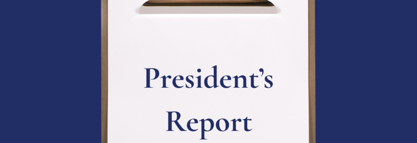Clipboard with text "President's Report"