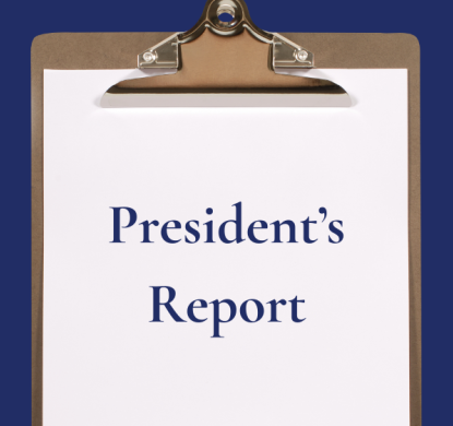 Clipboard with text "President's Report"