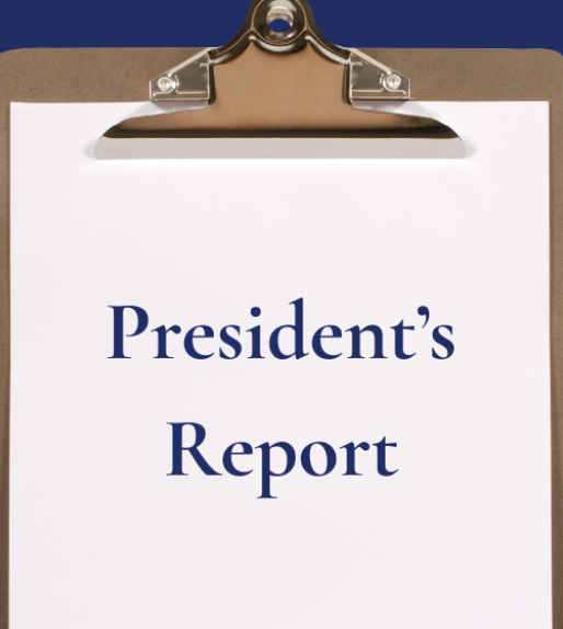Clipboard with text "President's Report"