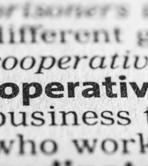 "cooperative" definition typed on a page